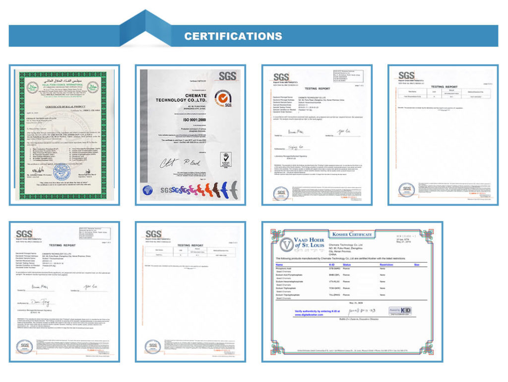 Chemate Group Certificates